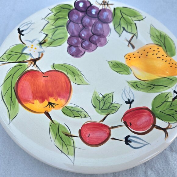 Set Of 3 Home (HMQ77) Salad Plates Fruit Grape Apples Pears Cherries 8 1/2" EUC - Picture 6 of 13